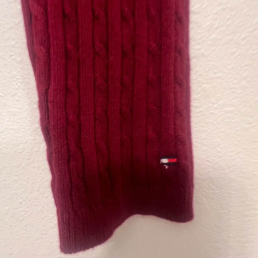 Tommy Hilfiger Burgundy Red V-Neck Sweater - Picture 5 of 7